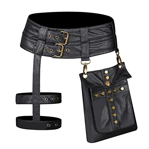 Banano Card Hold Bauchtasche Brusttasche Für Damen Steampunk Gürteltasche Gürteltasche Modische PU Leder Hüftgürteltasche Accessoires von jebyltd