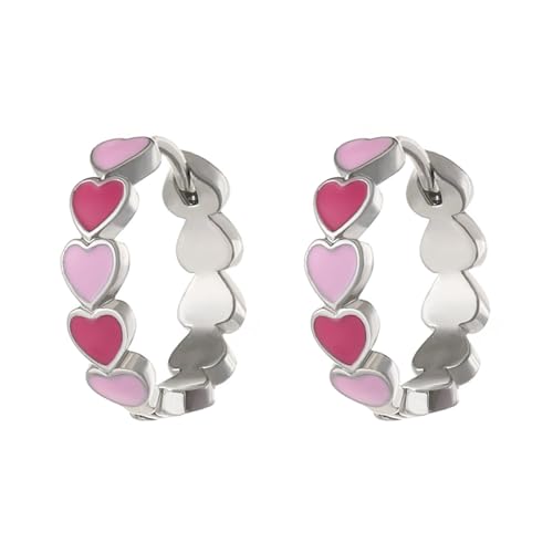 Bunte Tropföl Liebe Herzohrringe Kupfer Ohrschnallen Schmuck Für Modische Frauen Trendy Party Tragen Accessoires Reifen Ohrringe von jebyltd