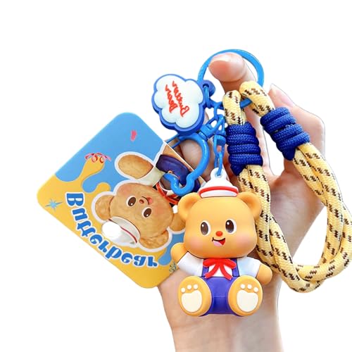 Cartoon Butterbär Keychain Sporty Backpack Charm Bag Anhänger Leichtes PVC Legierung Dekore Für Taschen Geschenke Praktische Polyesterbären Schlüsselzubehör von jebyltd