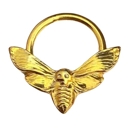 Einzigartige Schädelmotten Nasenschmuck Goldbeschichtung Robuster Legierungsmaterial Dekoration Für Partys Und Individuelle Stile Bequeme Tragennasenringe von jebyltd