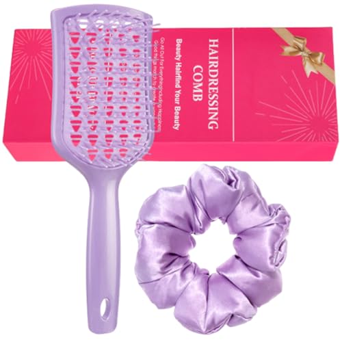 Entwirrende Haarbürste Entlüftete Haarbürste Detangler Pinsel Mit Scunchies Set 2pcs Haarzubehör Set Für Frauen Mädchen von jebyltd
