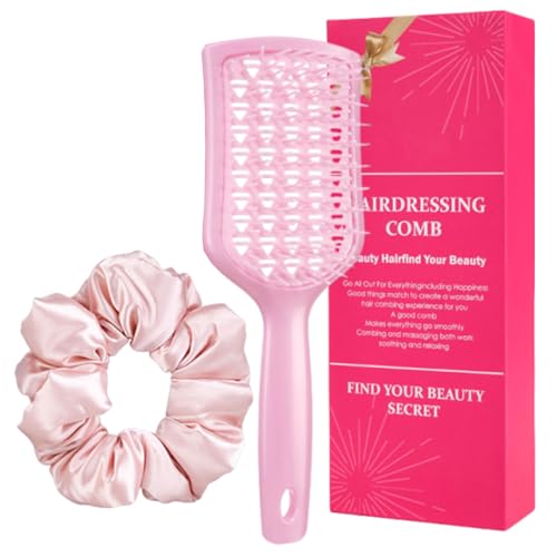 Entwirrende Haarbürste Entlüftete Haarbürste Detangler Pinsel Mit Scunchies Set 2pcs Haarzubehör Set Für Frauen Mädchen von jebyltd