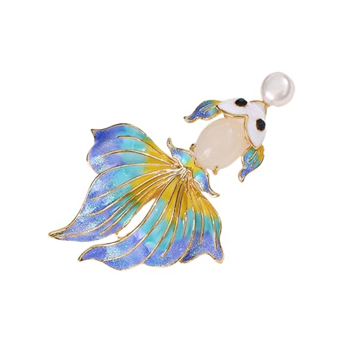 Entzückungsgemäß Emaillierte Goldfischbroschbroschen Legierung Lappel Pin Stylish Schmuck Accessoires Für Women Hats Bags Jacken Model Geschenk Einzigartiger Goldfisch Emaille Pin von jebyltd