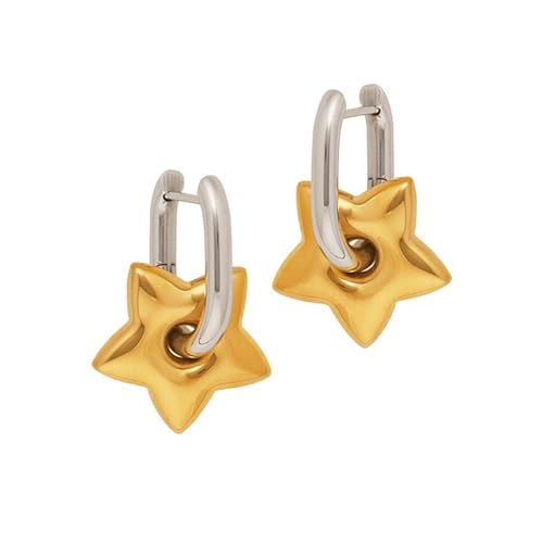 Frau Ohrringe Star Form Drop Ohrringe Anhänger Modeschmuck Edelstahl Textur Für Mode Outfits Party Accessoire von jebyltd