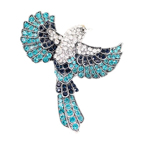 Große Hummingbird Brosche Mit Bunten Strasssteinen Einzigartige Mode Stecknadel Kristallvogelform Kleidungszubehör Einzigartige Vogelbrosche von jebyltd