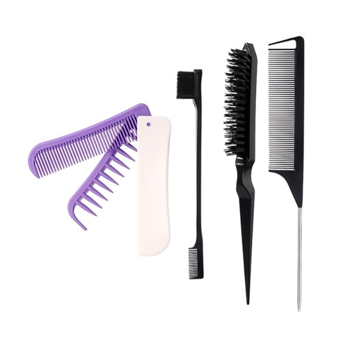 Haarpinsel Set Borstennecke Haarbürsten Kanten Steuerelemente Pinsel Metallstift Veranlagte Schwanzkamm Falten Haarkamm Frauen Männer Männer von jebyltd