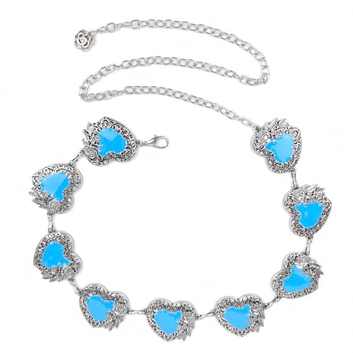 Mode Frauen Taille Kette Geprägt Liebes Herzkette von jebyltd