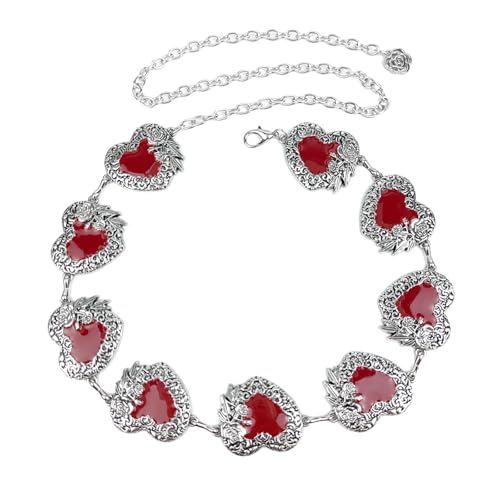 Mode Frauen Taille Kette Geprägt Liebes Herzkette von jebyltd