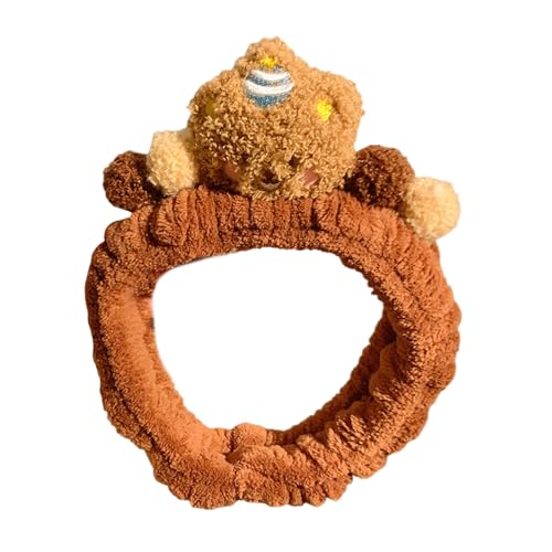 Pelzbraune Bären Haarhoop Für Weibliches Gesicht Waschen Plüsch Make Up Haarband Party Kostüm Accessoire Hautpflege Haarbänder Schöne Haaraccessoire von jebyltd