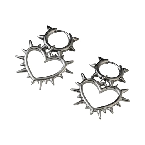 Stylish Thorned Heart Dangle Ohrringe Robuste Leichtmetallschmuckzubehör Tragbar Für Trendige Frauen Damen Outfits Tägliches Gebrauch Party Datum Zubehör von jebyltd