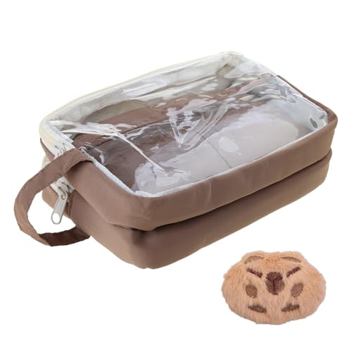jebyltd Cartoon Animal Bleistift Gehäuse Ästhetischer Stiftbeutel Große Kapazitätsstifte Beutel Schöne Tasche Mit Aufkleber Cartoon Capybara Großer Kapazitätsfall Für Die Schule von jebyltd