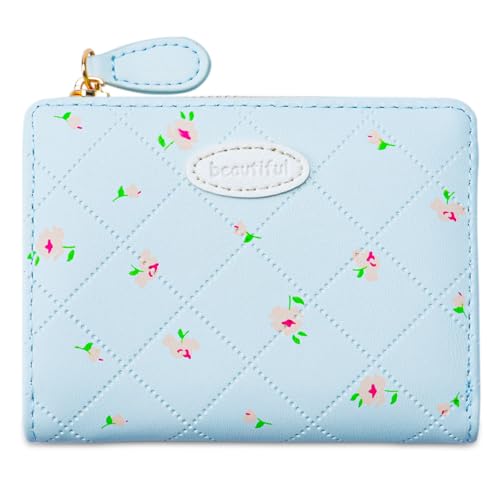 jebyltd Damen Brieftasche Mit Kartenhalter Blumendruckmünze Geldbörse Stilvoller Wechsel Schöner Kurzes Leder Schöner Kurzer Blumendruckmünze BIFOLD KARTE HAFTE VERANNUNG von jebyltd