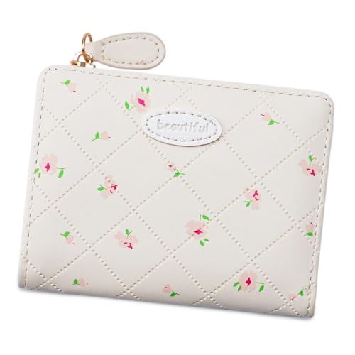 jebyltd Damen Brieftasche Mit Kartenhalter Blumendruckmünze Geldbörse Stilvoller Wechsel Schöner Kurzes Leder Schöner Kurzer Blumendruckmünze BIFOLD KARTE HAFTE VERANNUNG von jebyltd