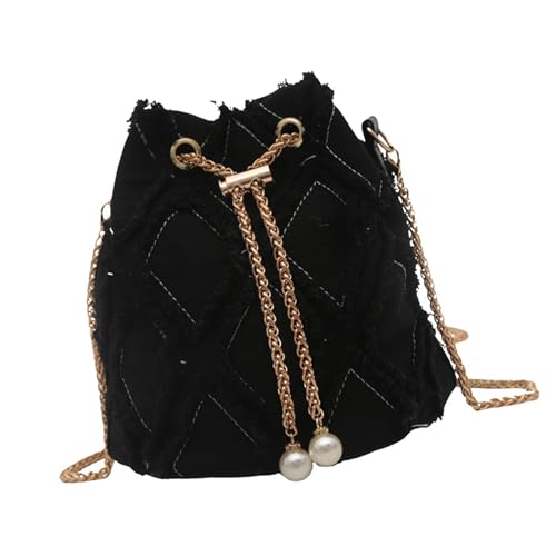 jebyltd Damen Quasten DeniMs Eimerbeutel Mit Kettengurt Modische Jeans Crossbody Umhängetasche Perlen Drawschnell Geldbeutel DeniMs Eimer jebyltd Damen Quasten DeniMs Eimerbeutel Mit Kettengurt Modische Jeans Crossbody Umhängetasche Perlen Drawschnell Geldbeutel DeniMs Eimer von jebyltd