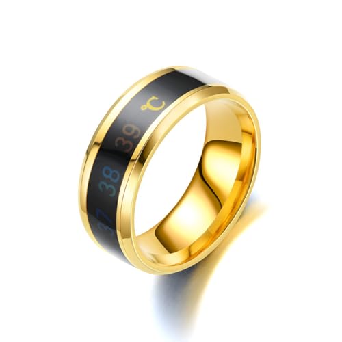 jebyltd Edelstahlringe Mit Intelligenter Temperaturanzeigefunktion Unisex Ringe Moderne Mode Daily Wear Accessoires Gesundheitsüberwachung von jebyltd