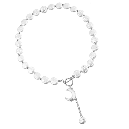jebyltd Einfache Europäische Inspirierte Einzelschicht Halskette Mit Nachahmungsperlen Und Legierungsanhänger Für Mode Enthusiasten Frauen Modeaccessoires von jebyltd