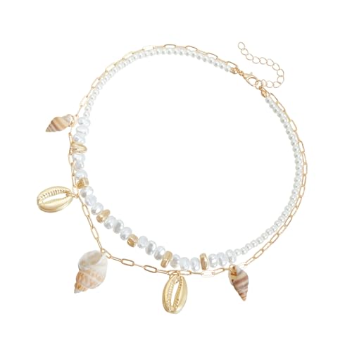 jebyltd Elegante Küstenhülle Pearls Anhänger Ketten Schmuck Legierung Zierziger Halskette Für Frauen Küstenschmuck Geburtstagsgeschenk von jebyltd