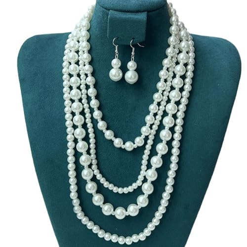 jebyltd Faux Pearls Halskette Und Ohrringe Set Damen Faux Pearls Halskette Und Ohrringe Kollektion Für Versammlungen jebyltd Faux Pearls Halskette Und Ohrringe Set Damen Faux Pearls Halskette Und Ohrringe Kollektion Für Versammlungen von jebyltd