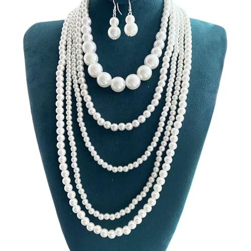 jebyltd Faux Pearls Halskette Und Ohrringe Set Damen Faux Pearls Halskette Und Ohrringe Kollektion Für Versammlungen jebyltd Faux Pearls Halskette Und Ohrringe Set Damen Faux Pearls Halskette Und Ohrringe Kollektion Für Versammlungen von jebyltd