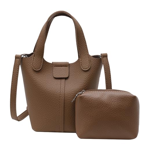 jebyltd Frauen Eimerbeutel Feste Farbe Schulter PU Leder Handtasche Mode Crossbody Einfache Messenger Für Tägliche Frauen Modische Schultermotor Color Crossbody Casual Eimer von jebyltd
