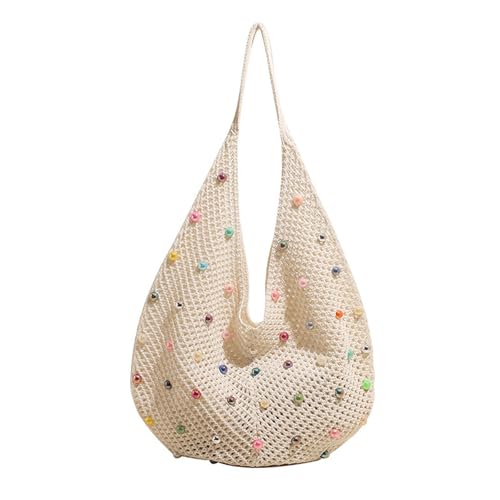 jebyltd Frauen Handtasche Strandtasche Ästhetische Achselhöhlen Tasche Mode Häkelschschuld Strick Unterarm Für Reisetur von jebyltd
