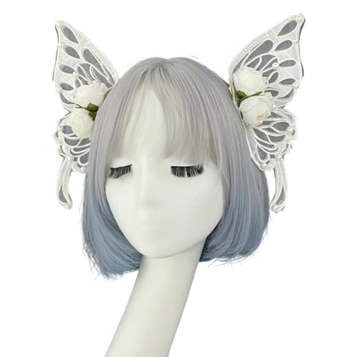 jebyltd Gothic Butterfly Hair Schmuck Kristallperlen Haarband Kopfstück Für Rollenspiele Und Fotoshootings Fairys Stirnband Mit Flügel von jebyltd