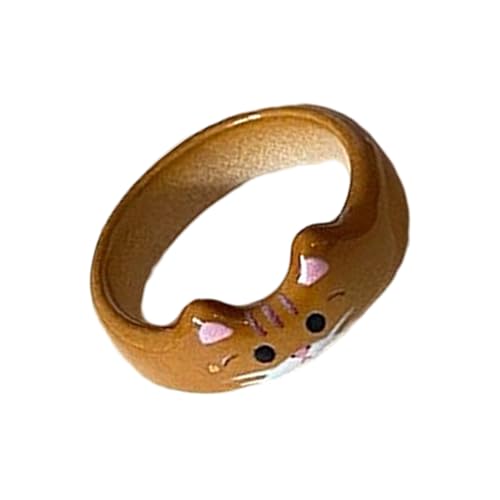 jebyltd Handgefertigte Drop Glasur Katzen Form Ringe Cartoon Themen Fingerschmuck Handgefertigtes Accessoire Für Frauen Und Studenten Trendy Katzen Schmuck Schmuck von jebyltd