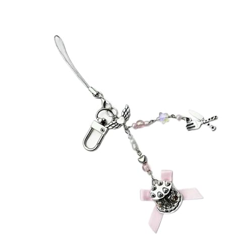 jebyltd Harz Schlüsselbund Charme Erdbeerkuchen Telefon Anhänger Harz Gefertigtes Mode Telefongurt Für Jugendliche Modeliebhaber Erdbeerkuchen Charme von jebyltd