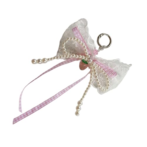 jebyltd Imitation Perlen Und Spitzen Bowknot Bag Accessoire Mit Tragbarem Design Modezubehör Für Süße Styles Enthusiasten Bowknot Charme von jebyltd