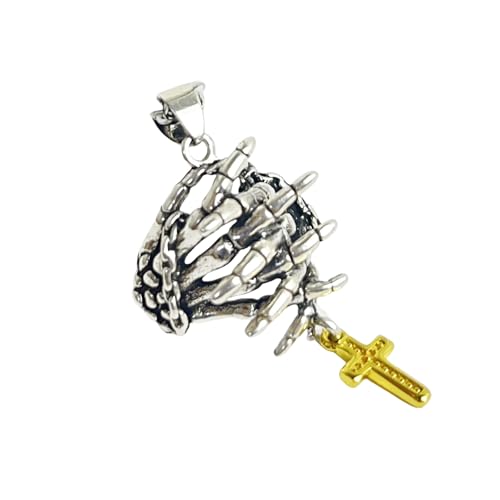 jebyltd Mode Gebetshände Und Skelettkruzifix Halskette/Anhänger Schmuck Für Musikfestivals Partys Und Tägliche Outfits Statement Schmuck von jebyltd
