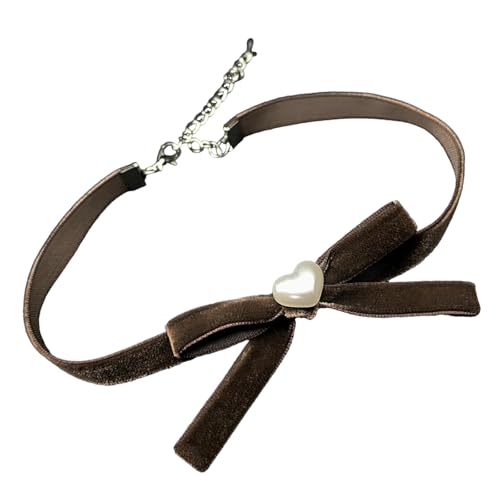 jebyltd Mode Halskette Mit Bowknot Und Herzverstellbarem Colarbone Kettenketten Handgefertigtes Halshorn Accessoire Für Stilvolle Frauen Handgefertigtes Hals von jebyltd
