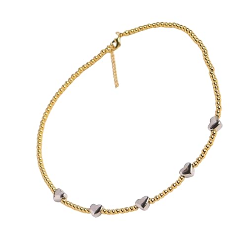 jebyltd Modernes Herzthema Dickes Herz Perlen Halskette Leichtes Stabiles Leichtmetallketten Kolarbone Kette Für Tägliche Verschleißverpackungslänge Party Halskette von jebyltd