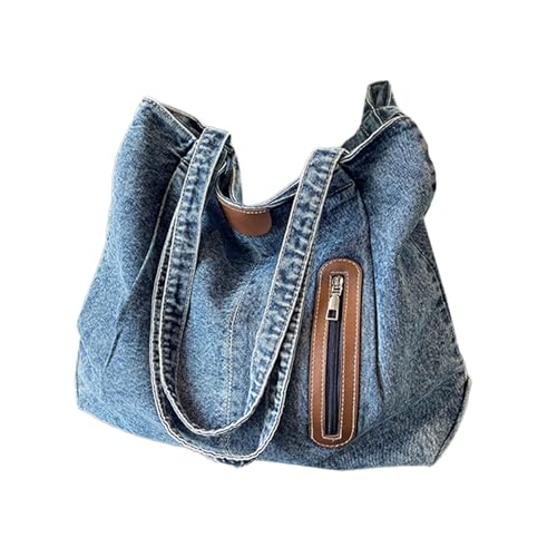 jebyltd Modische Jeans Schultertasche Handtaschen für Frauen Große Kapazität Casual Handtasche für Strand und Alltag jebyltd Modische Jeans Schultertasche Handtaschen für Frauen Große Kapazität Casual Handtasche für Strand und Alltag von jebyltd