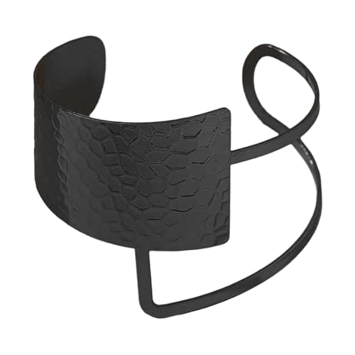 jebyltd Unregelmäßige Offene Manschette Armband Für Frauen Übertrieben Armband Verstellbarer Armreif Geometrisches Schmuckfest Accessoires Black Open Manschette von jebyltd
