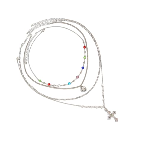 jebyltd Vintage French Multi Layer Simulierte Perlen Halskette Einstellbare Kette Für Multi Anlässe Stapelbare Schmuckzubehör Stapelbare Halskette Für Den Täglichen Verschleiß von jebyltd