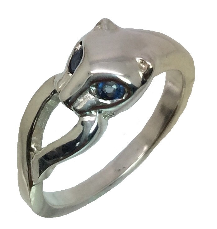 14K Blauer Saphir Katzenring, Free Sizing 14K Blauer Saphir Katzenring, Free Sizing von jecaland