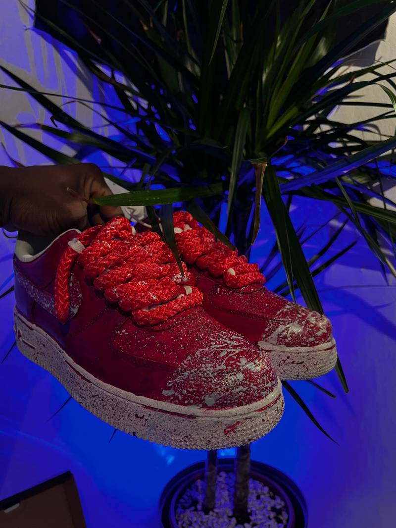 Nike Airforce 1 Red/Silver Nike Airforce 1 Red/Silver von jeffscustompaint
