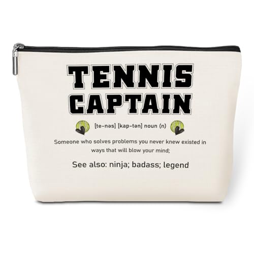 Inspirierende Tennis Captain Nomen Definition Make-up Tasche Tennis Geschenke Tennis Zubehör Dankeschön Weihnachten Geburtstag Geschenke für Frauen Tennisspieler Liebhaber Trainer Kapitän Kollegen von jeilink