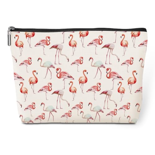 jeilink Lustige rosa Flamingo-Make-up-Tasche, Flamingo-Geschenke, Flamingo-Dekoration, Partyzubehör, inspirierendes Weihnachts- oder Geburtstagsgeschenke für Frauen, Mehrfarbig126, 9.8x7 Inches von jeilink