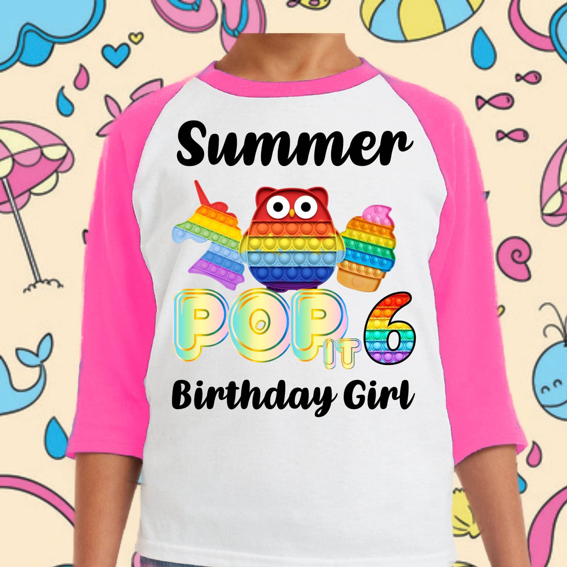 Pop It Geburtstag Shirt It Fidget Themenparty Personalisiertes Familien Geschenk T-Shirt Raglan Ärmel - Unisex Kinder Spiel Popit Pop It Geburtstag Shirt It Fidget Themenparty Personalisiertes Familien Geschenk T-Shirt Raglan Ärmel - Unisex Kinder Spiel Popit von jenbirthdaybash