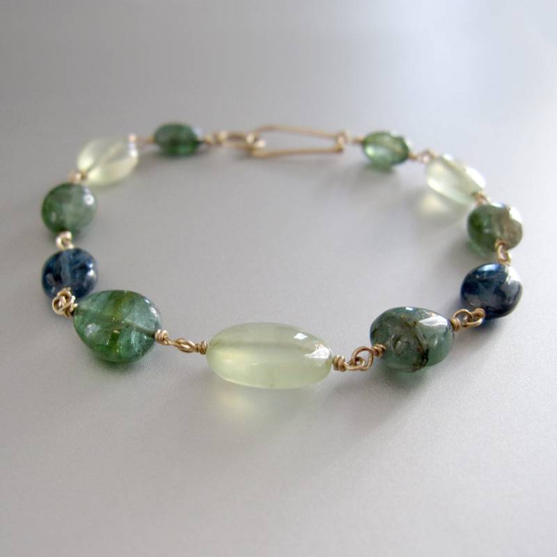 Armband Aus Grüner Turmalin-Prehnit-Kyanit-Kiesel von jenco8