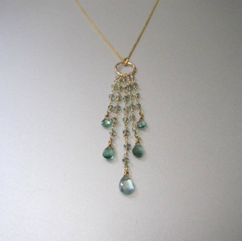 Chrysoberyll Und Turmalin Kaskade Massive 14 Karat Halskette von jenco8