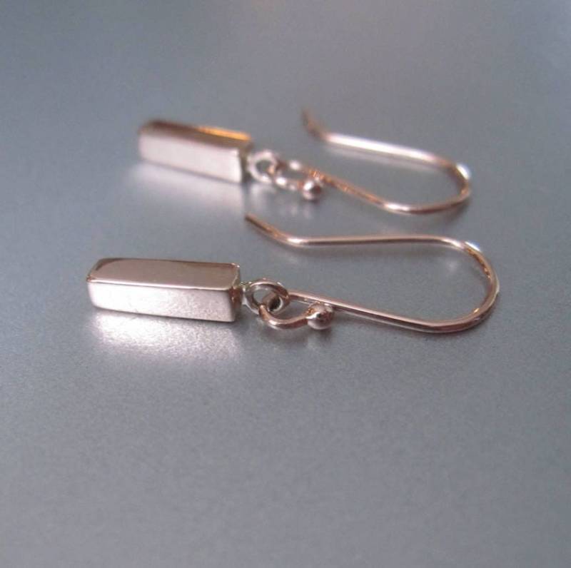Massive 14K Rose Gold Bar Ohrringe Massive 14K Rose Gold Bar Ohrringe von jenco8