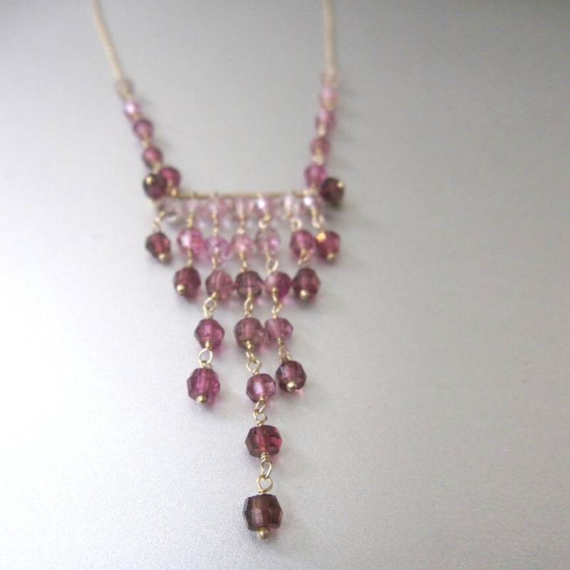 Pink Turmalin Solid 14K Gold Chevron Halskette Pink Turmalin Solid 14K Gold Chevron Halskette von jenco8