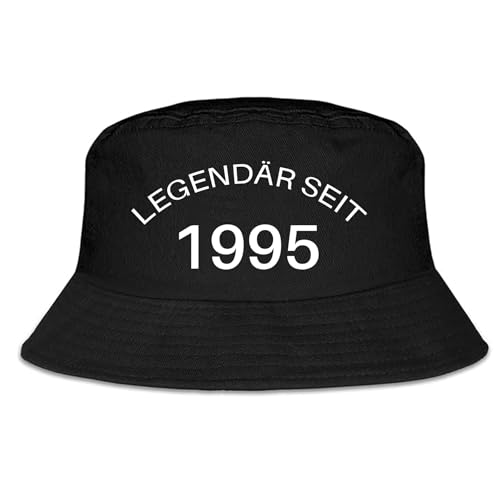 jenich Fischerhut 30 Geburtstag Schwarz “Legendär seit 1995” Bucket Hat Anglerhut Sommerhut geburtstaggeschenk für Damen Herren von jenich