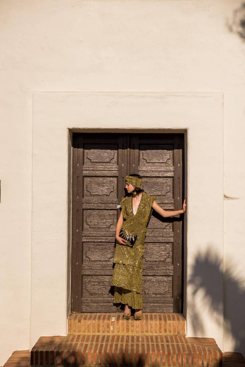 Gold Sequin Valhalla Stufenkleid von jennafergrace