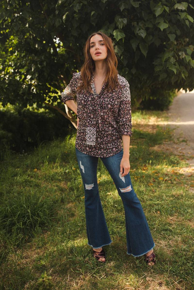Heliotrope Bluse Zum Binden Vorne von jennafergrace
