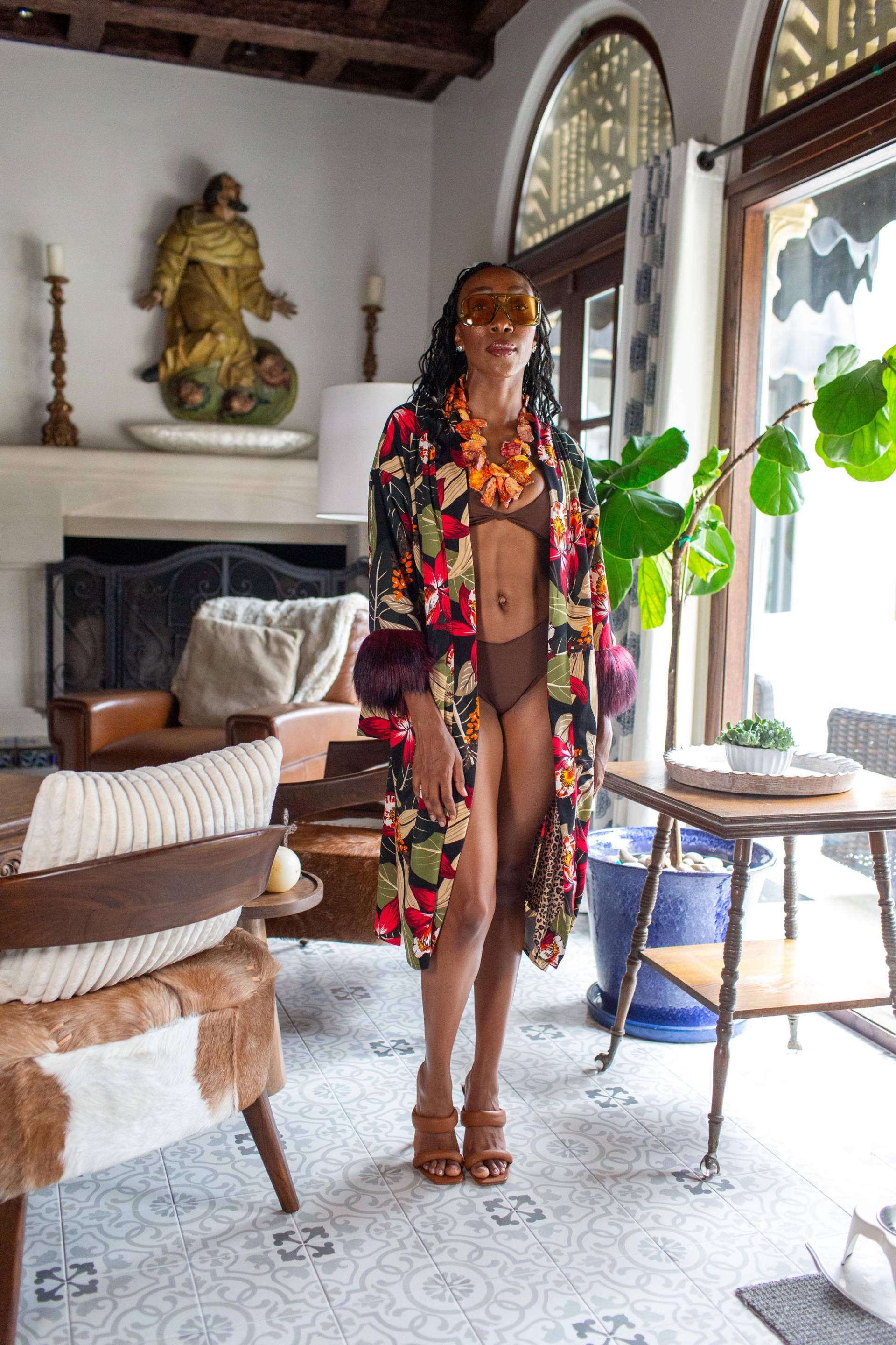 Jardin Nuit Kunstpelz Koi Kimono von jennafergrace