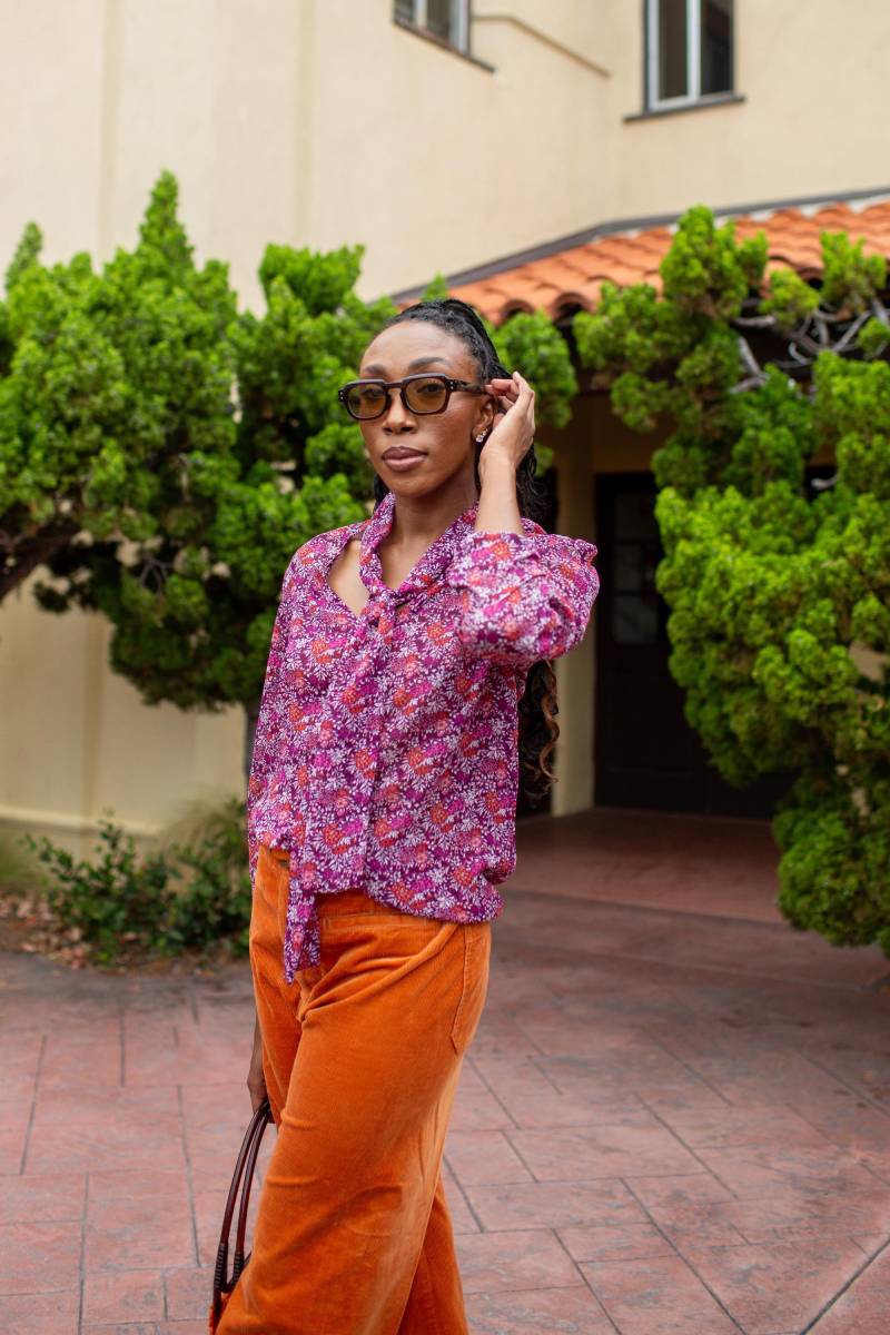 Kardamom Blossom Tie Front Top von jennafergrace