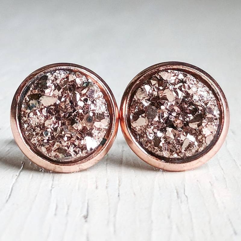 Rose Gold Auf - Druzy Ohrstecker Ohrringe Hypoallergen Beiträge Ohrstecker, Geschenke Für Sie, Minimalistisch Rose Gold Auf - Druzy Ohrstecker Ohrringe Hypoallergen Beiträge Ohrstecker, Geschenke Für Sie, Minimalistisch von jennascifres